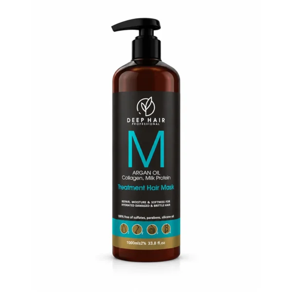 ماسک مو دیپ هیر آرگان کلاژن و پروتئین شیر Deep Hair حجم 1000 میل اصل در فروشگاه دلوان اسکین