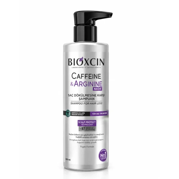 شامپو ضد ریزش بیوکسین کافئین و آرژنین Bioxcin حجم 300 میل اصل در فروشگاه دلوان اسکین